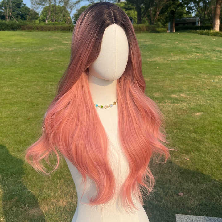 New Upper Mayor Body Wave Synthetic Front Curly Wig Dark Brown