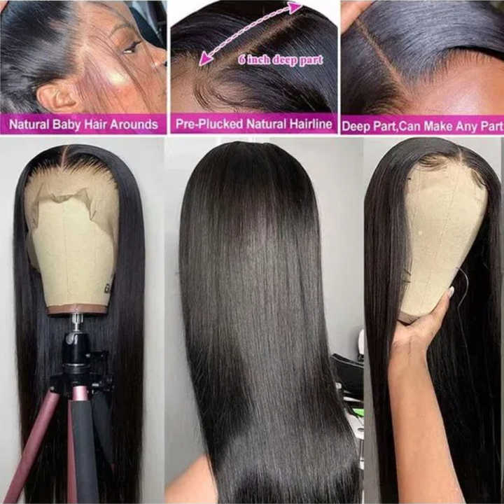 Straight Lace Front Wigs Human Hair Lace Front Transparent HD