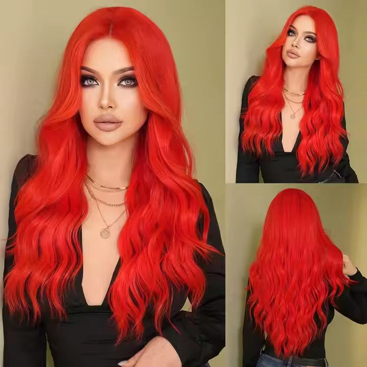 Red Wig Lace Front Wigs Women Body Wave Pre Pulled Baby Hair Synthetic Lace