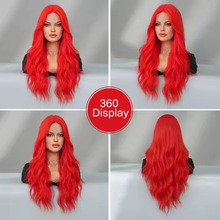 Red Wig Lace Front Wigs Women Body Wave Pre Pulled Baby Hair Synthetic Lace