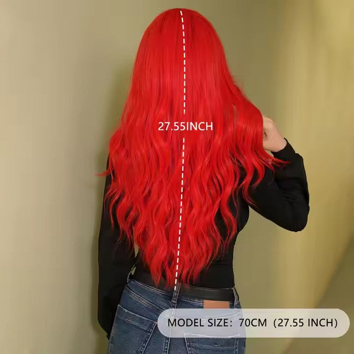 Red Wig Lace Front Wigs Women Body Wave Pre Pulled Baby Hair Synthetic Lace